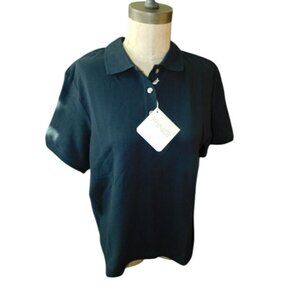 Ping Size L Large Black Cotton Ladies Golf Shirt NWT $48